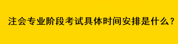 注會(huì)專業(yè)階段考試具體時(shí)間安排是什么？