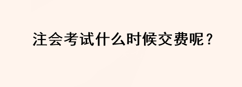 注會考試什么時候交費(fèi)呢？