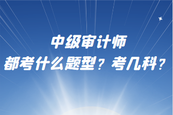 中級審計師都考什么題型？考幾科？