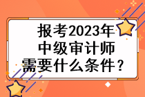 報考2023年中級審計師需要什么條件？