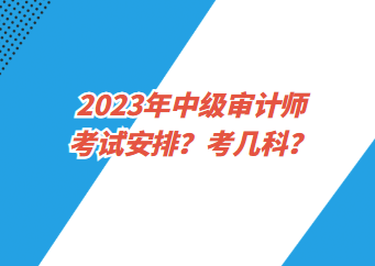 2023年中級(jí)審計(jì)師考試安排？考幾科？