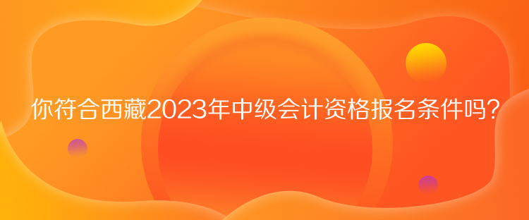 你符合西藏2023年中級(jí)會(huì)計(jì)資格報(bào)名條件嗎？