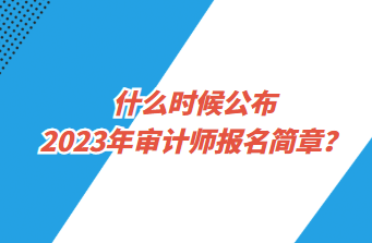 什么時候公布2023年審計師報名簡章？