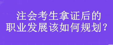 注會(huì)考生：拿證后的職業(yè)發(fā)展該如何規(guī)劃？