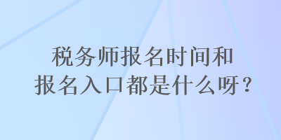 稅務(wù)師報(bào)名時(shí)間和報(bào)名入口都是什么呀？