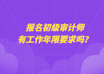 報名初級審計師有工作年限要求嗎？