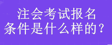 注會考試報名條件是什么樣的？