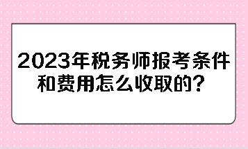 2023年稅務師報考條件和費用怎么收取的？