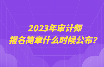 2023年審計(jì)師報(bào)名簡章什么時候公布？