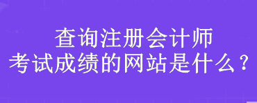 查詢注冊(cè)會(huì)計(jì)師考試成績(jī)的網(wǎng)站是什么？