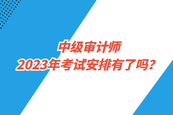 中級審計師2023年考試安排有了嗎？