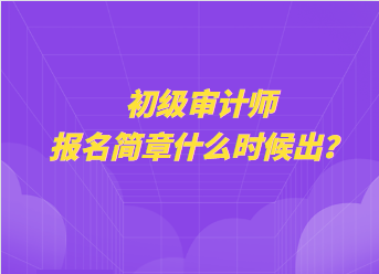 初級審計師報名簡章什么時候出？