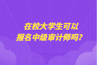 在校大學(xué)生可以報(bào)名中級(jí)審計(jì)師嗎？