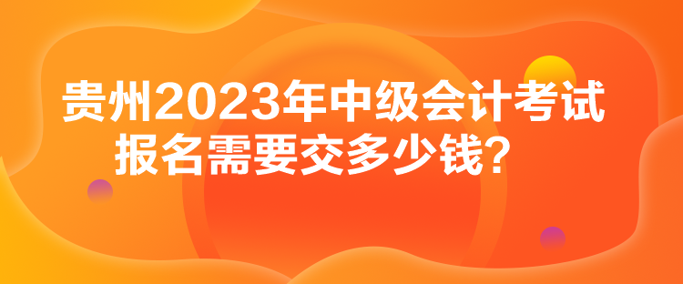 貴州2023年中級(jí)會(huì)計(jì)考試報(bào)名需要交多少錢(qián)？