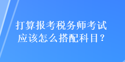 打算報考稅務(wù)師考試應(yīng)該怎么搭配科目？