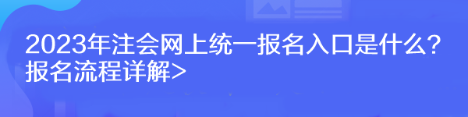 2023年注會(huì)網(wǎng)上統(tǒng)一報(bào)名入口是什么？報(bào)名流程詳解>