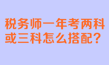 稅務(wù)師一年考兩科或三科怎么搭配？