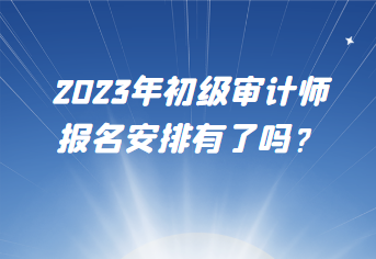 2023年初級審計師報名安排有了嗎？