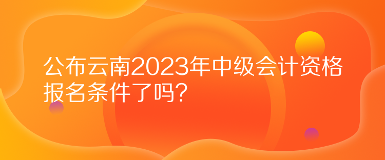 公布云南2023年中級(jí)會(huì)計(jì)資格報(bào)名條件了嗎？