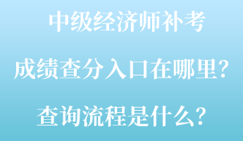 中級經(jīng)濟師補考成績查分入口在哪里？查詢流程是什么？