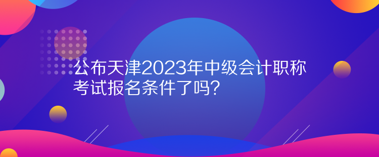 公布天津2023年中級(jí)會(huì)計(jì)職稱考試報(bào)名條件了嗎？