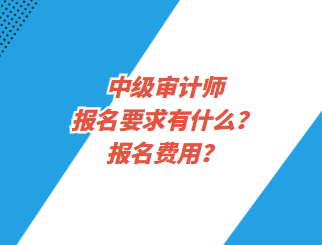 中級(jí)審計(jì)師報(bào)名要求有什么？報(bào)名費(fèi)用？