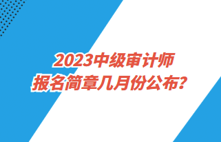 2023中級(jí)審計(jì)師報(bào)名簡章幾月份公布？