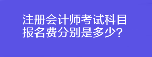 注冊會計師考試科目報名費分別是多少？