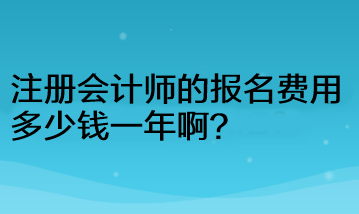 注冊(cè)會(huì)計(jì)師的報(bào)名費(fèi)用多少錢一年??？