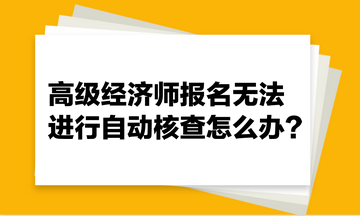 高級經(jīng)濟(jì)師報(bào)名無法進(jìn)行自動核查怎么辦？