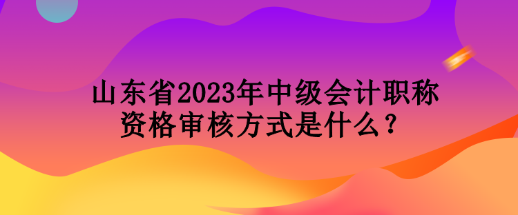 山東省2023年中級會計職稱資格審核方式是什么？