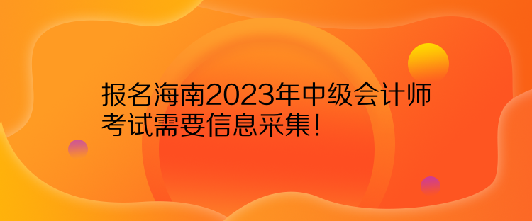 報(bào)名海南2023年中級(jí)會(huì)計(jì)師考試需要信息采集！