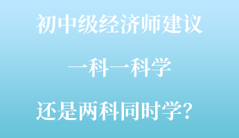 初中級(jí)經(jīng)濟(jì)師建議一科一科學(xué) 還是兩科同時(shí)學(xué)？