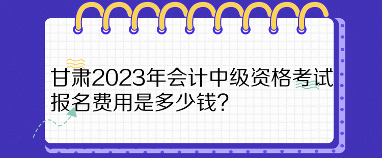 甘肅2023年會計中級資格考試報名費用是多少錢？