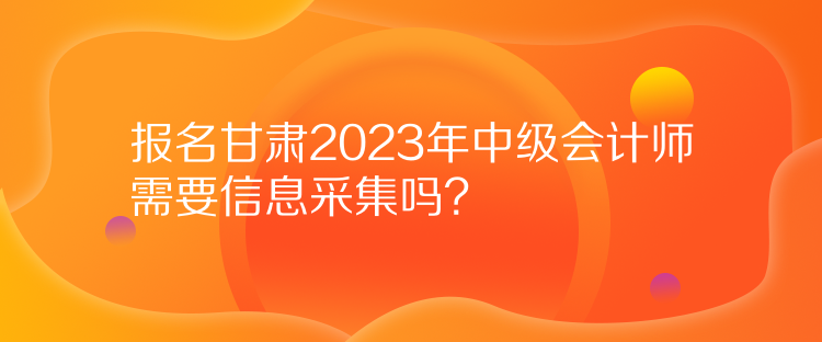 報(bào)名甘肅2023年中級(jí)會(huì)計(jì)師需要信息采集嗎？