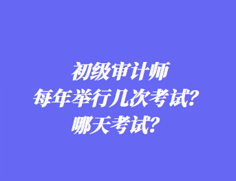 初級審計師每年舉行幾次考試？哪天考試？