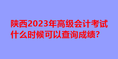 陜西2023年高級會(huì)計(jì)考試什么時(shí)候可以查詢成績？