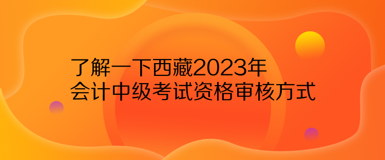 了解一下西藏2023年會(huì)計(jì)中級(jí)考試資格審核方式