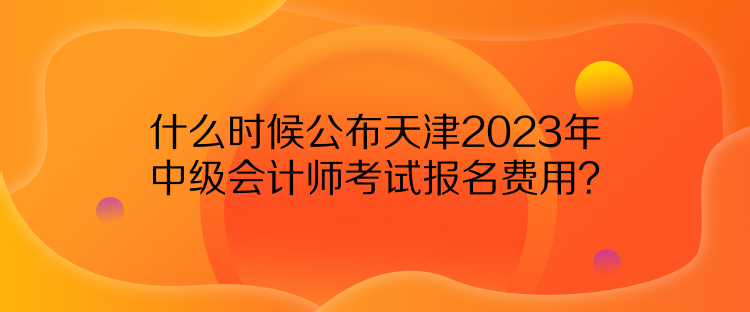 什么時候公布天津2023年中級會計(jì)師考試報(bào)名費(fèi)用？