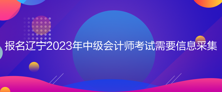 報名遼寧2023年中級會計師考試需要信息采集