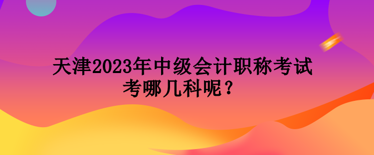 天津2023年中級(jí)會(huì)計(jì)職稱考試考哪幾科呢？