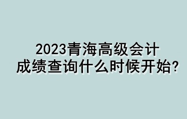 2023青海高級(jí)會(huì)計(jì)成績(jī)查詢什么時(shí)候開(kāi)始？