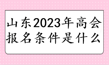 山東2023年高會報名條件是什么