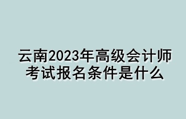 云南2023年高級會計師考試報名條件是什么？