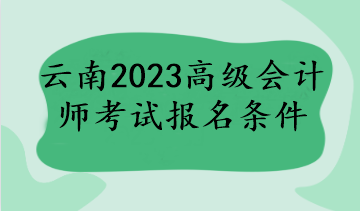 云南2023高級會計師考試報名條件