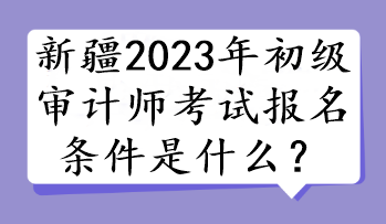 新疆2023年初級(jí)審計(jì)師考試報(bào)名條件是什么？