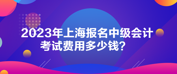 2023年上海報(bào)名中級會計(jì)考試費(fèi)用多少錢？