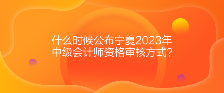 什么時(shí)候公布寧夏2023年中級(jí)會(huì)計(jì)師資格審核方式？