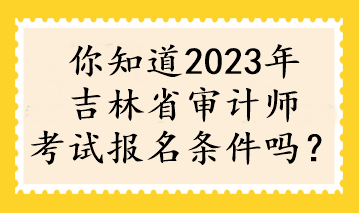 你知道2023年吉林省審計(jì)師考試報(bào)名條件嗎？