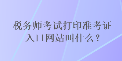 稅務(wù)師考試打印準(zhǔn)考證入口網(wǎng)站叫什么？